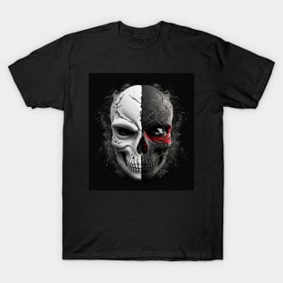 Two Faced Skul - Halloween shirt T-Shirt